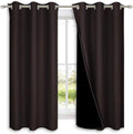 NICETOWN 100% Blackout Curtains 54 inches Long, Brown, 1 Pair, 42 inches Width Each Panel, Double-Deck Completely Blackout Window Treatment Thermal Insulated Lined Drapes for Small Window