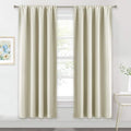 RYB HOME Extra Wide Curtains for Bedroom Living Room 72 inches Long, Thermal Insulated Privacy Drapes for Nursery Home Theater Dining Room, Width 62 by Length 72, Beige, 2 Panels