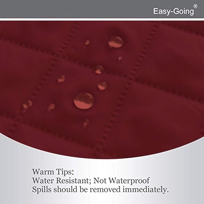 Easy-Going Recliner Sofa Slipcover Reversible Sofa Cover Water Resistant Couch Cover Furniture Protector with Elastic Straps for Pets Kids Children Dog Cat (Recliner, Christmas Red/Ivory)