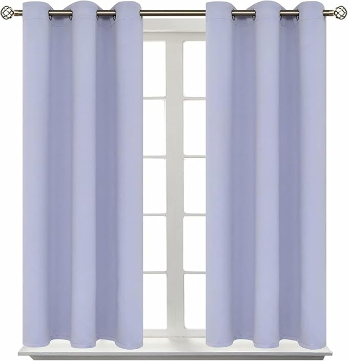BGment Room Darkening Curtains 45 Inches Long - Grommet Thermal Insulated Drapes Window Treatment Curtains for Bedroom, 2 Panels, 38 x 45 Inch, Lavander