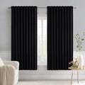 MIULEE Black Back Tab Blackout Curtains 54 Inch Length 2 Panels Set for Living Room Bedroom Privacy, Halloween Rod Pocket/Pinch Pleat Thermal Insulated Room Darkening Pleated Light Blocking Drapes