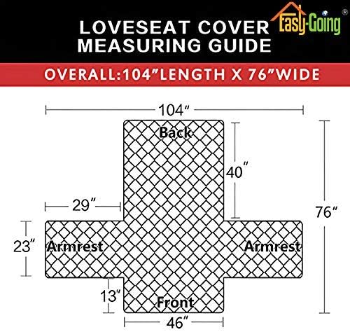Easy-Going Reversible Loveseat Couch Cover for 2 Cushion Couch Sofa Cover for Dogs Water Resistant Furniture Protector with Foam Sticks Elastic Straps for Pet (Loveseat, Coffee/Ivory)
