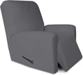PureFit Super Stretch Chair Sofa Slipcover with Pocket – Spandex Non Slip Soft Couch Sofa Cover, Washable Furniture Protector with Elastic Bottom for Kids, Pets （Recliner, Gray ）