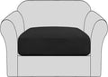 H.VERSAILTEX Stretch Couch Cushion Covers Individual Seat Sofa Chair Slipcovers Cushion Protector Cover Featuring Jacquard Textured Twill Fabric(1 Cushion Chair Cover, Black)