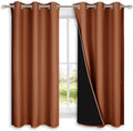 NICETOWN 100% Blackout Short Curtains with Black Liners, 2 Panels, 37" W by 40" L, Vintage Blue, Solid Thermal Insulated Full Blackout 2-Layer Lined Drapes, Energy Efficiency Window Drapes for Bedroom