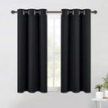 NICETOWN Blackout Draperies Window Curtain Panels, Autumn/Winter Thermal Insulated Solid Grommet Blackout Curtains/Drapes for Living Room (Set of 2, 42 Inch by 54 Inch, Black)