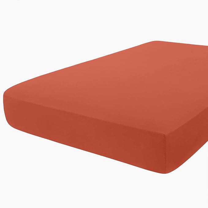hyha Milk Silk Couch Cushion Covers, Soft Magic Sofa Covers Washable for 3 Cushion Couch, Stretch Sectional Outdoor Cushion Covers for Patio Furniture with Elastic Bottom(Large, Rust)