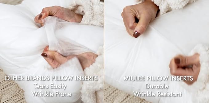 MIULEE Pillow Insert 20x20 Inch, Decorative Square Throw Pillow Inserts, Premium Fluffy Pillow Forms Sham Stuffer for Sofa Couch Living Room