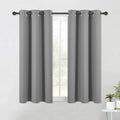 NICETOWN Bedroom Curtains Blackout Drapery Panels, Three Pass Microfiber Thermal Insulated Solid Ring Top Blackout Window Curtains / Drapes for Small Window (2 Panels, W42" X L54", Silver Grey)