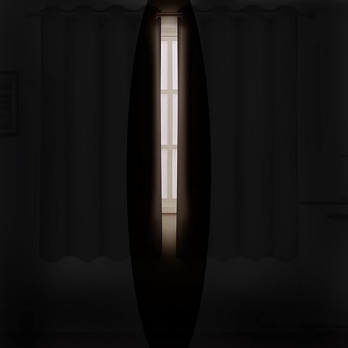 LEMOMO Chocolate Brown Blackout Curtains 52 x 63 Inch Length/Set of 2 Curtain Panels/Thermal Insulated Room Darkening Blackout Curtains for Bedroom