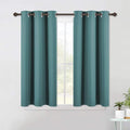 NICETOWN Bedroom Curtain Panels Blackout Draperies, Thermal Insulated Solid Grommet Blackout Curtains/Drapes (Sea Teal, One Pair, 42 by 45-Inch)