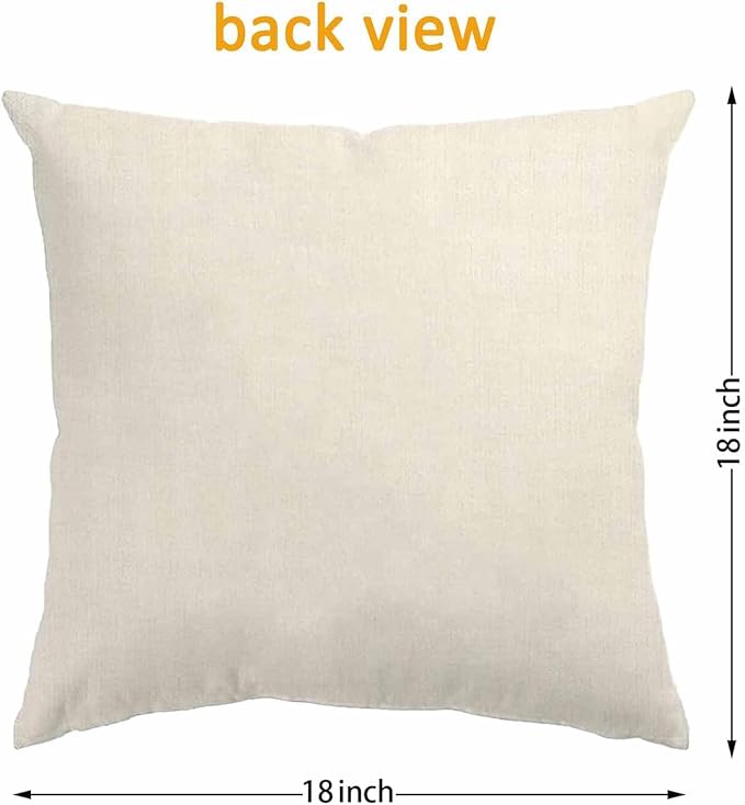 Fall Decorations for Home,Fall Pillow Covers 18 x 18 Inch Autumn Thankful Grateful Blessed Pumpkin Linen Pillow Decorations for Sofa Couch Set of 4