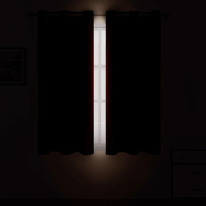 LEMOMO Chocolate Brown Blackout Curtains 42 x 54 Inch Length Set of 2 Panels Grommet Bedroom Curtains for Living Room