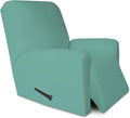 PureFit Super Stretch Chair Sofa Slipcover with Pocket – Spandex Non Slip Soft Couch Sofa Cover, Washable Furniture Protector with Elastic Bottom for Kids, Pets （Recliner, Cyan）