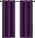 Yakamok Purple Blackout Curtains Room Darkening Thermal Insulated Grommet top Window Curtains for Living Room, 42 x 72 Inch,One Pair