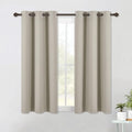 NICETOWN Modern Blackout Curtains Noise Reducing, Thermal Insulated and Privacy Room Darkening Drape Panels for Boy's Guest Room Door Small Short Window (Natural, 2 Panels, W42 x L54 -Inch)