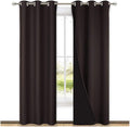NICETOWN High End Thermal Curtains, Full Blackout Curtains 84 inches Long for Dining Room, Soundproof Window Treatment Drapes for Hall Room, Brown, 42 inches Wide Per Panel, Set of 2 Panels
