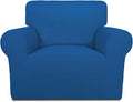 PureFit Super Stretch Chair Sofa Slipcover – Spandex Non Slip Soft Couch Sofa Cover, Washable Furniture Protector with Non Skid Foam and Elastic Bottom for Kids, Pets （Chair, Classic Blue）