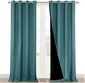 NICETOWN 100% Blackout Blinds, Set of 2, 46" x 102", Sea Teal, Laundry Room Decor Window Treatment Curtains for Large Patio Sliding Door, Thermal Insulated Curtains for Bedroom
