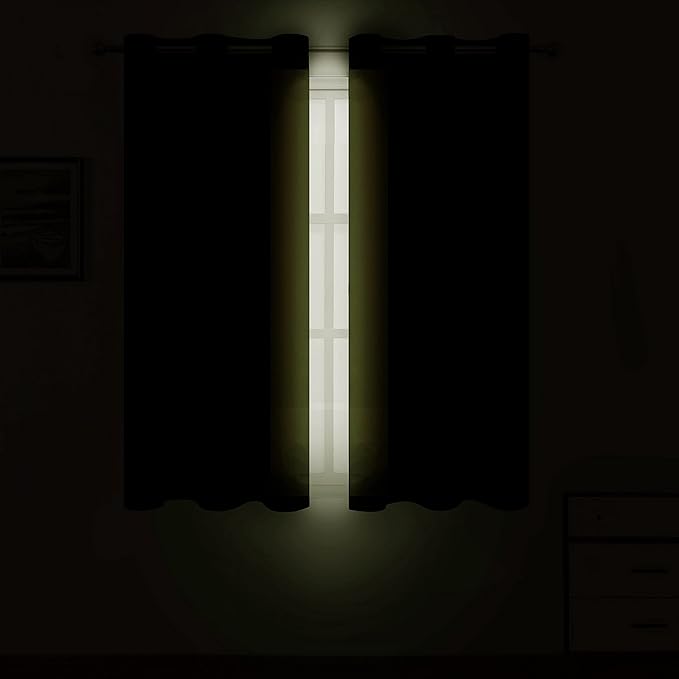 LEMOMO Oilve Green Blackout Curtains 38 x 54 Inch Length/Set of 2 Curtain Panels/Thermal Insulated Room Darkening Blackout Curtains