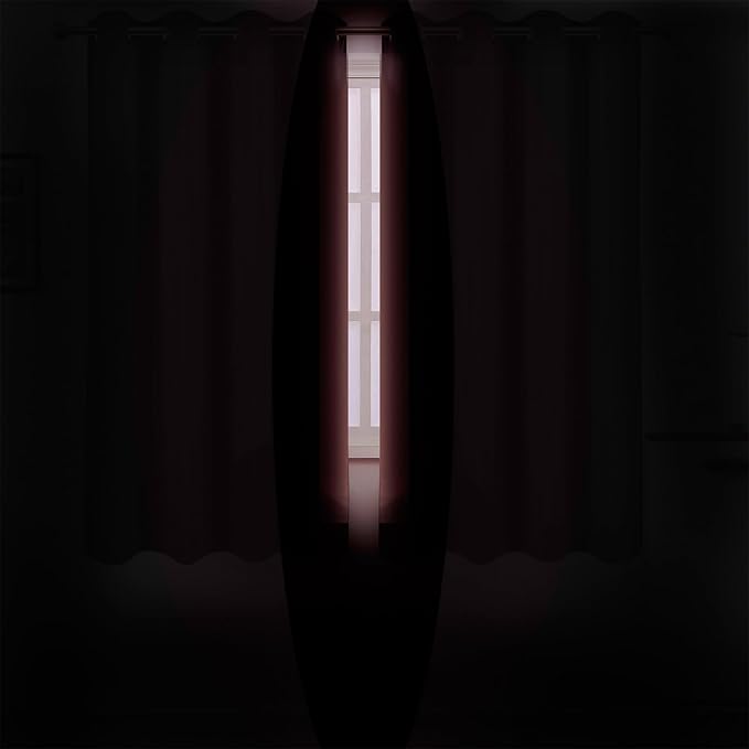 LEMOMO Blackout Curtains 52 x 45 inch Coral Curtains Set of 2 Panels/Thermal Insulated Room Darkening Bedroom Curtains