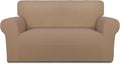 PureFit Super Stretch Sofa Slipcover – Spandex Non Slip Soft Couch Sofa Cover, Washable Furniture Protector with Non Skid Foam and Elastic Bottom for Kids, Pets （Loveseat, Camel）