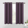 NICETOWN Bedroom Curtains Blackout Drapery Panels, 2 Panels, 42 x 54 Inch, Plum, Three Pass Microfiber Thermal Insulated Solid Ring Top Blackout Window Curtains/Drapes