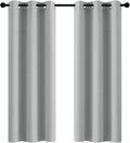 Yakamok Soft and Smooth Blackout Curtains for Bedroom - Grommet Thermal Insulated Room Darkening Curtains for Living Room, Set of 2 Panels (42 x 72Inch, Light Grey)