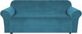 H.VERSAILTEX Stretch Velvet Sofa Covers Large Couch Covers Sofa Slipcovers Furniture Protector Soft with Non Slip Elastic Bottom, Feature Thick Comfy Rich Velour (XL Sofa, 98"-105", Peacock Blue)