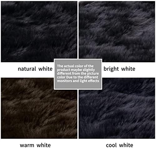 Faux Fur Rug for Bedroom, Fluffy Runner Rugs Soft Sheepskin Rug Sofa Couch Seat Cushion, 2x6ft Black Plush Area Rug Shag Rugs Floor Carpets for Nursery Bedside, Cute Shaggy Fuzzy Home Decor