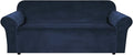 H.VERSAILTEX Stretch Velvet Sofa Covers Large Couch Covers Sofa Slipcovers Furniture Protector Soft with Non Slip Elastic Bottom, Feature Thick Comfy Rich Velour (Extra Wide Sofa 98"-105", Navy)