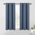 NICETOWN Blackout Draperies Curtains for Kids Room, Window Treatment Thermal Insulated Solid Grommet Blackout Drape Panels for Bedroom (Set of 2 Panels, 42 by 54 Inch, Stone Blue)
