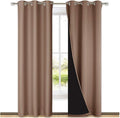 NICETOWN Blackout Curtains 80 inches Long, Full Light Blocking Drapes with Black Liner for Nursery, Thermal Insulated Draperies for Hall, Villa (Cappuccino, 2 Pieces, 42" Wide Each Panel)