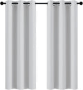 Yakamok Greyish White Curtains for Bedroom,Grommet Thermal Insulated Room Darkening Curtains for Living Room,42W x 72L,2 Panels