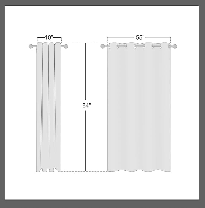 NICETOWN Thick Linen Curtains Privacy with Light Filtering, Grommet Semi Sheer Not See Through Linen Blend Curtain Drapes Vintage & Rustic for Farmhouse / Living Room, Angora, W55 x L84, 2 Panels