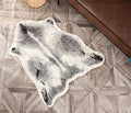 Cow Print Rug Faux Cowhide Rug Animal Pattern Carpet for Bathroom Living Room Skins Door Mat Home Decoration 3.5x2.6 Ft/42.5x31.5in/(108 x 80 cm) Grey