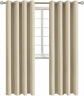 BGment Room Darkening Curtains 95 Inches Long - Grommet Thermal Insulated Drapes Window Treatment Curtains for Bedroom, 2 Panels, 52 x 95 Inch, Beige