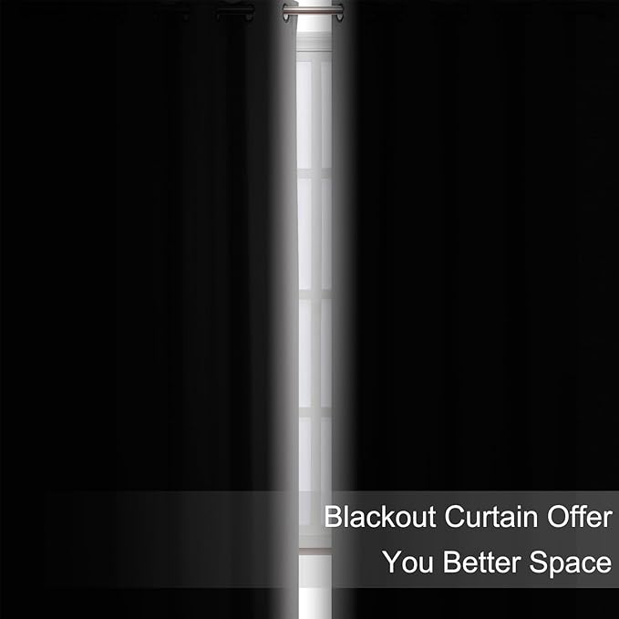 LEMOMO Blackout Curtains 52 x 90 Inch Long Light Grey Curtains Set of 2 Panels Room Darkening Curtains for Bedroom and Living Room