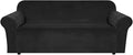 H.VERSAILTEX 1 Peice Stretch Velvet Sofa Covers for 3 Cushion Couch Covers Sofa Slipcovers Furniture Protector Soft, Crafted from Thick Comfy Rich Velour (Sofa 72"-90", Black)