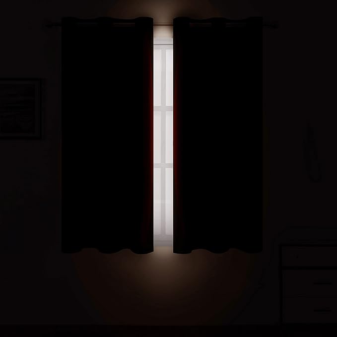 LEMOMO Chocolate Brown Blackout Curtains 38 x 54 Inch Length/Set of 2 Curtain Panels/Thermal Insulated Room Darkening Blackout Curtains for Bedroom