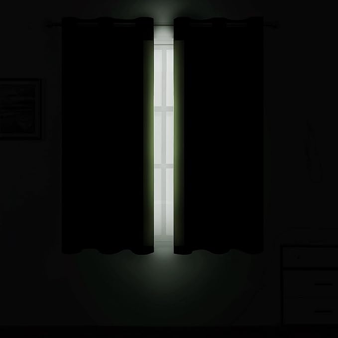 LEMOMO Light Green Blackout Curtains 38 x 54 Inch Length/Set of 2 Curtain Panels/Thermal Insulated Room Darkening Blackout Curtains for Bedroom