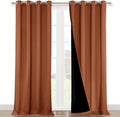 NICETOWN 100% Blackout Blinds, Set of 2, 46" x 96", Burnt Orange, Laundry Room Decor Window Treatment Curtains for Large Patio Sliding Door, Thermal Insulated Curtains for Bedroom