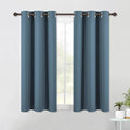 NICETOWN Blackout Curtain Panels for Bedroom, 2 Panels, W42 x L60 inches, Smoky Blue, Thermal Insulated Grommet Top Blackout Draperies and Drapes