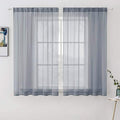 MIULEE 2 Panels Solid Color Sheer Window Curtains Elegant Window Voile Panels/Drapes/Treatment for Bedroom Living Room (54X63 Inches Dark Grey)