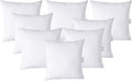LANE LINEN Throw Pillow Inserts 18" x 18" - Set of 8 White Down Alternative Pillows for Bed, Sofa, and Couch - Fluffy Decorative Stuffer Pillow for Indoors