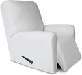 PureFit Super Stretch Chair Sofa Slipcover with Pocket – Spandex Non Slip Soft Couch Sofa Cover, Washable Furniture Protector with Elastic Bottom for Kids, Pets （Recliner, White