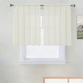 SpaceDresser Basic Rod Pocket Sheer Voile Window Curtain Panels Ivory 1 Pair 2 Panels 52 Width 36 Inch Long for Kitchen Bedroom Children Living Room Yard（Ivory, 52W x 36L）