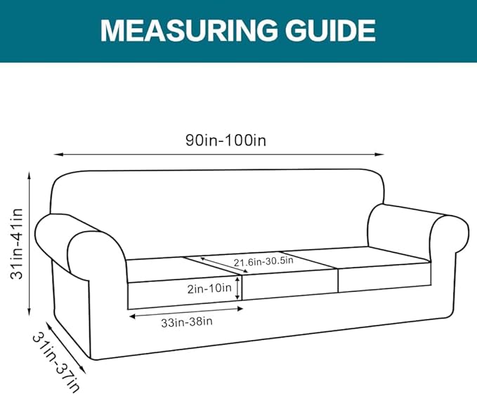 Turquoize 4 Piece Sofa Covers for 3 Cushion Couch Sofa Slipcover Soft Couch Cover for Dogs Washable Furniture Cover with 3 Individual Large Cushion Covers Feature Fabric (Large Sofa, Island Fossi)