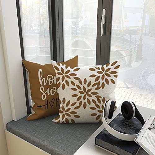 YCOLL Pillow Covers 18x18 Set of 4, Modern Sofa Throw Pillow Cover, Decorative Outdoor Linen Fabric Pillow Case for Couch Bed Car 45x45cm