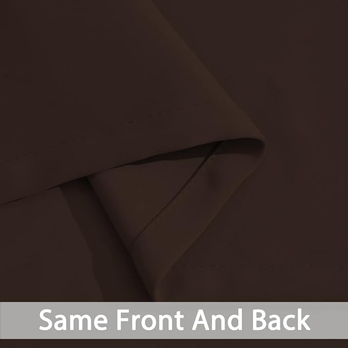 Yakamok Blackout Curtains for Bedroom 2 Panels Set 108 Inch Length Thermal Insulated Room Darkening Dark Black Out Drapery Grommet Window Treatments Drapes for Living Room, 52x108, Chocolate Brown